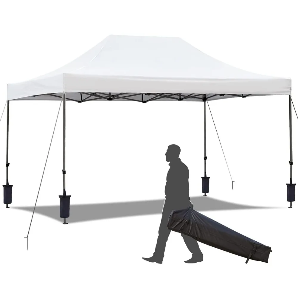 10' x 15' Pop Up Canopy Tent, Commercial Instant Canopy with Roller Bag, 4 Sand Bags, Outdoor Canopies for Festival, Event