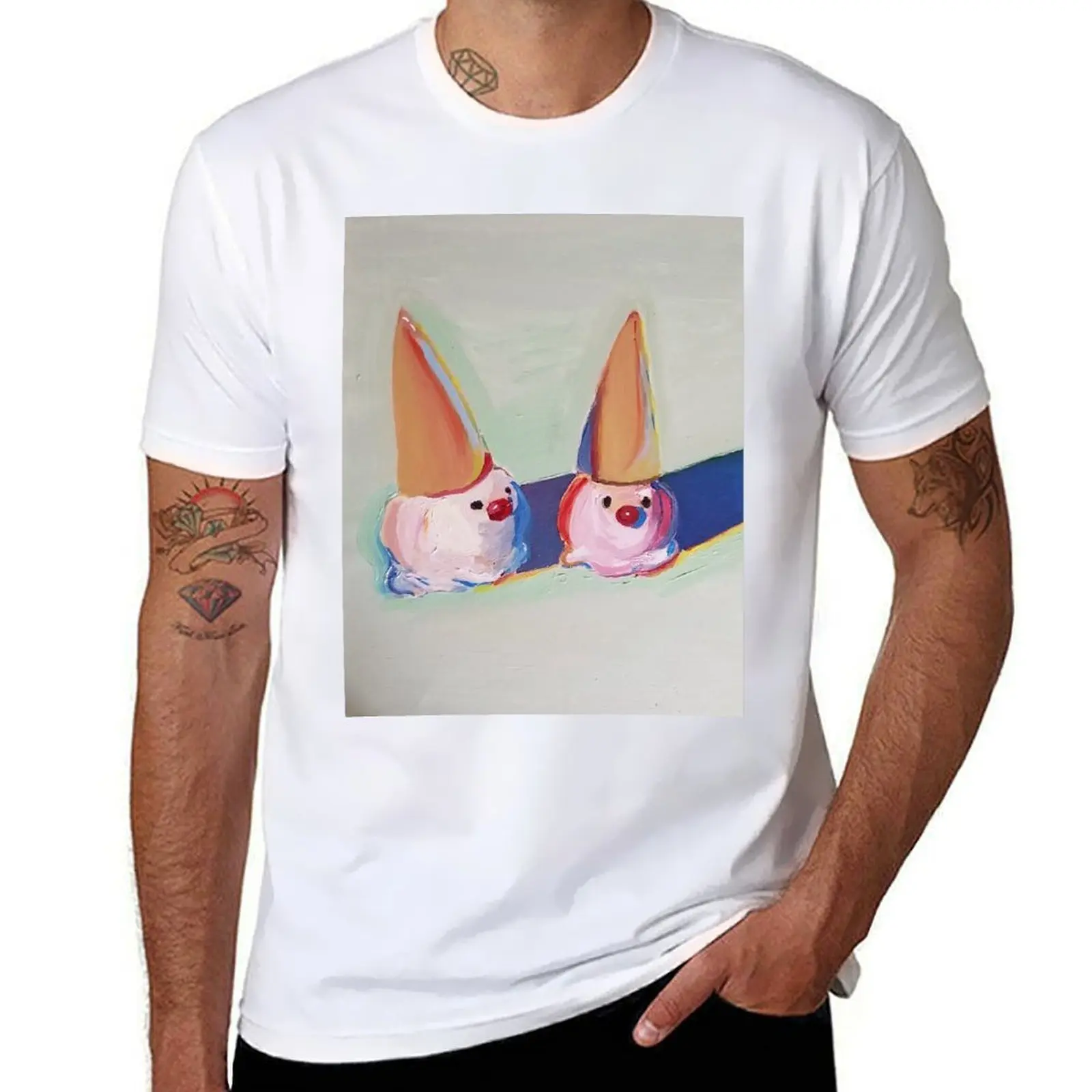 

wayne thiebaud two ice cream cones masterwork T-Shirt cotton tshirt 100% t shirt for man 100 percent cotton T-Shirt
