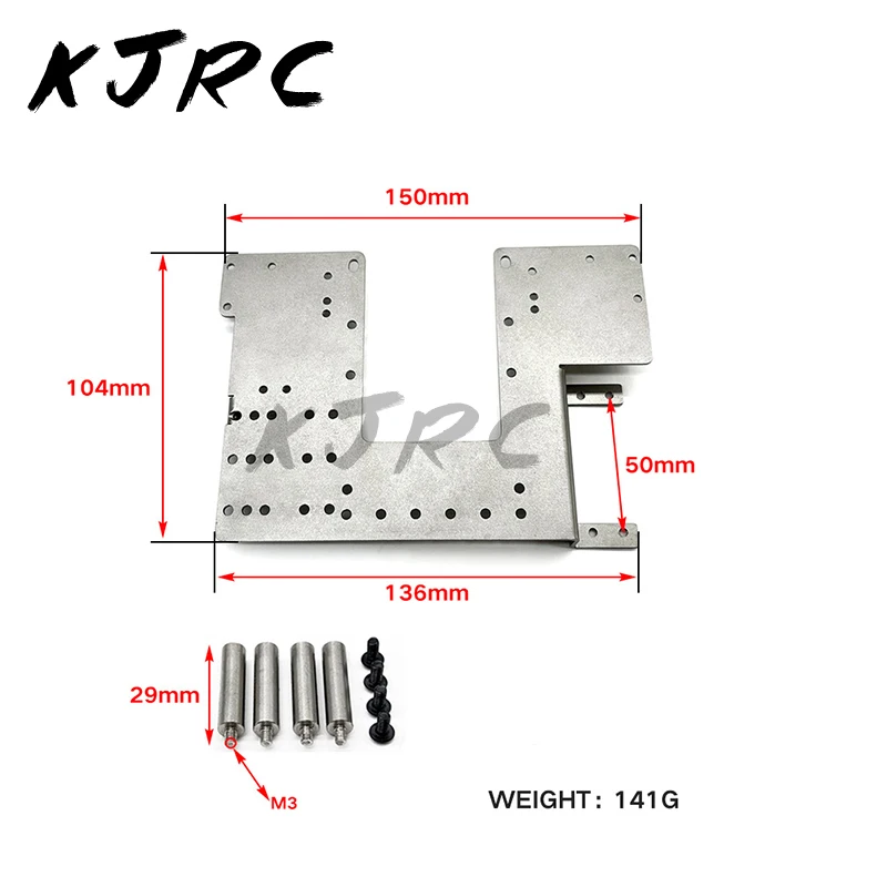 Stainless Steel Battery Mount Plate Second Floor Plate Upper Plate for Tamiya 1/14 RC Truck Tractor Car Upgrades Parts