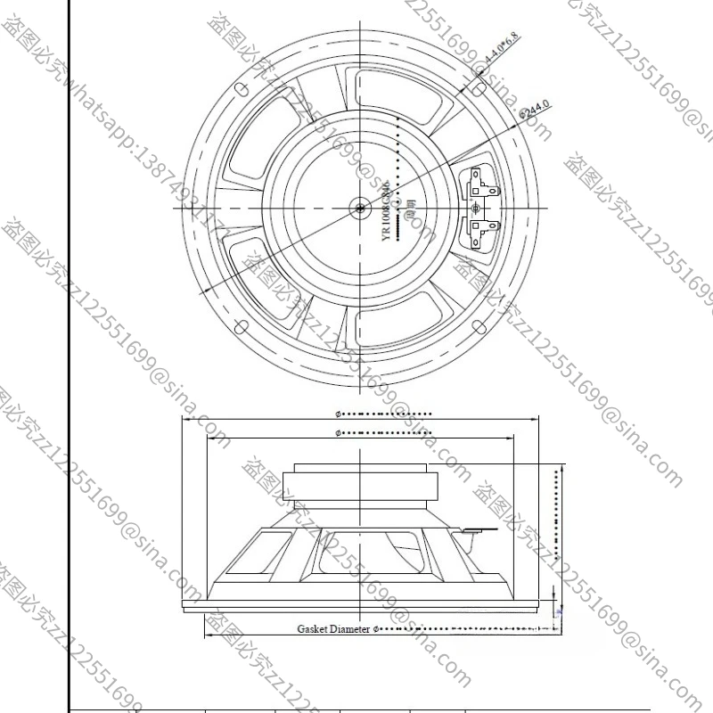 Suitable for 10-inch Electric Drum, Speaker, Coaxial Drum, 10-inch PM10PM03DM30 Speaker, Musical Instrument, Drum Speaker