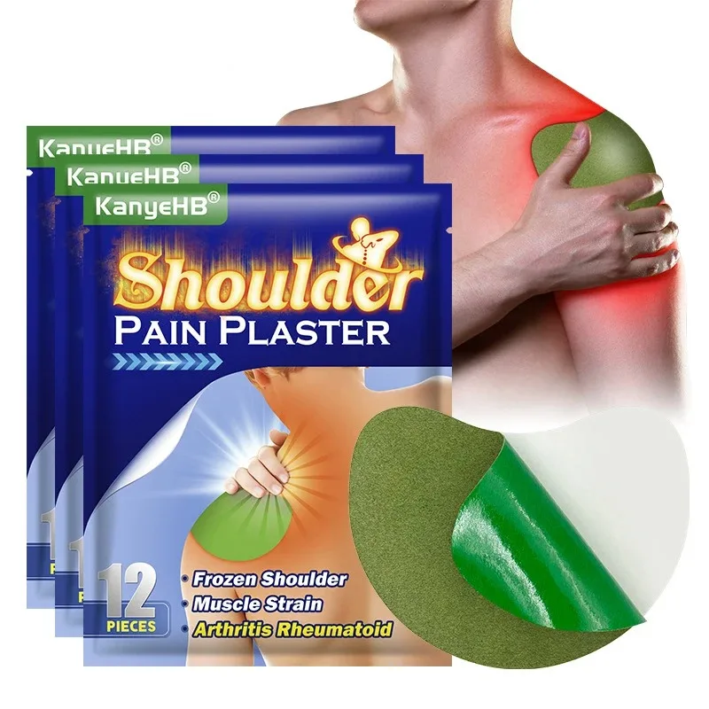 12/60pcs Wormwood Shoulder Neck Patch Cervical Joint Medical Plaster Relieve Deltoid Muscle Strain Arthritis Sticker Patches Bag