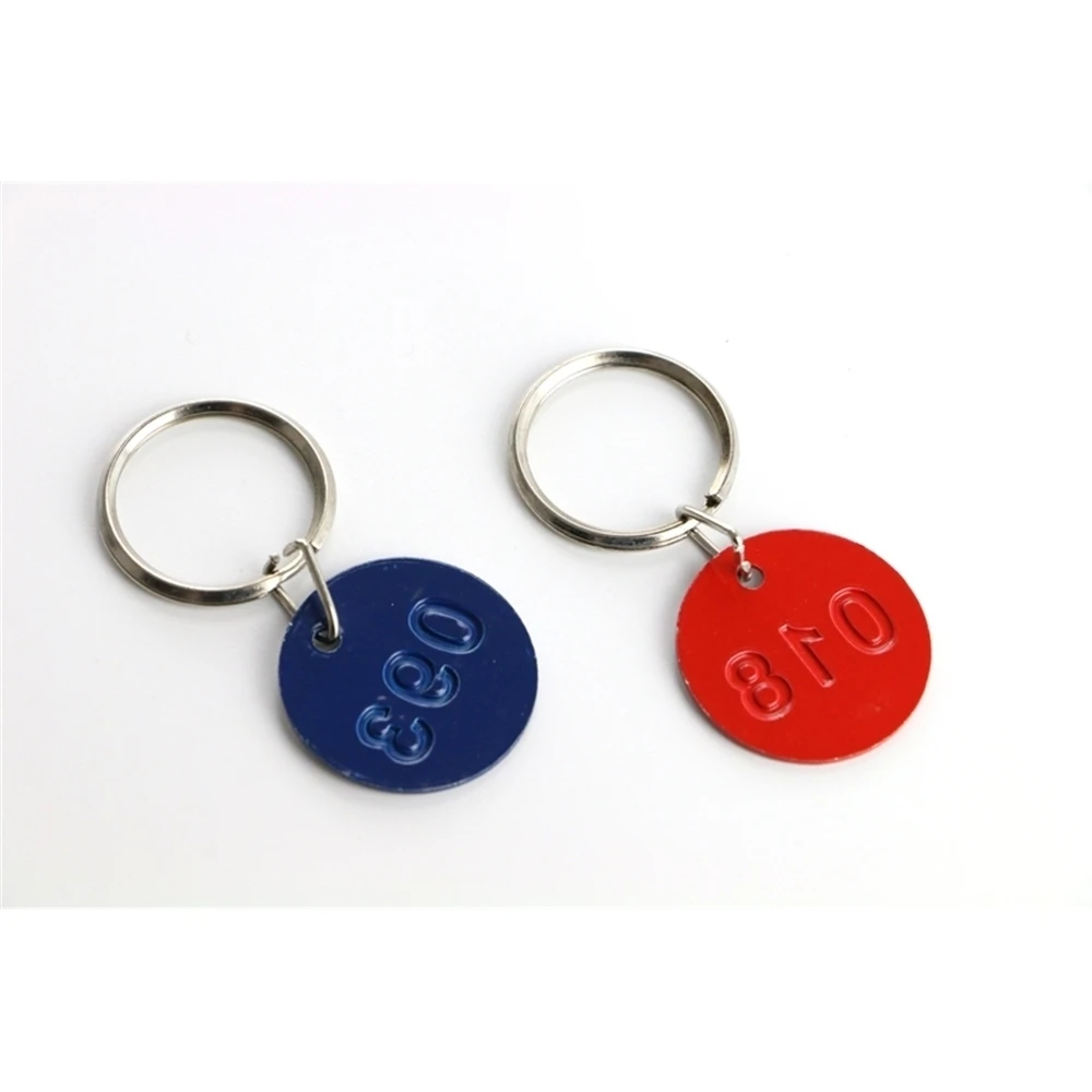 Metal Sign Keychain Signage With Ring Digital Label Tag Number Card Plate With Key Chain Customization Color And Number Tag