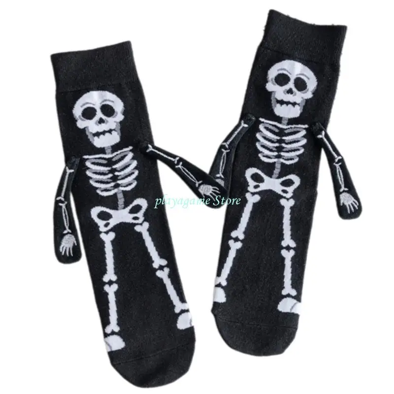 Y88A Halloween theo chủ đề Skeleton Bàn tay Bàn tay ngắn Thiết kế unisex Thiết kế vớ mắt cá chân thoải mái cho sự kiện tiệc tùng