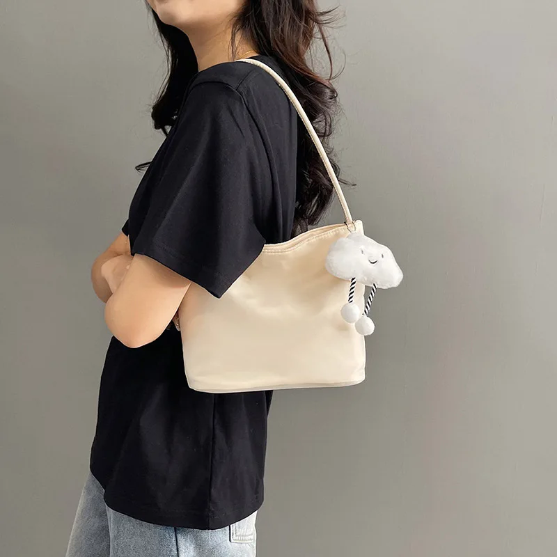 

Niche Design Women Bucket Bag, Letter Printed Nylon Underarm Bag, Perfect Gifting Choice