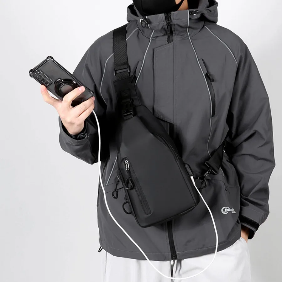 

【New style】- new men's chest bag casual large-capacity single-shoulder -body bag Korean locomotive bag water-proof fashionable