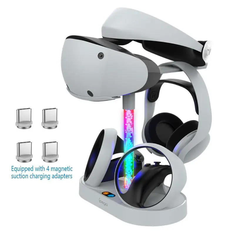 Magnetic Charging Base Absorption RGB Charging Stand for PSVR2 Handle Seat Colorful Glasses VR Headset Stand For PS VR2