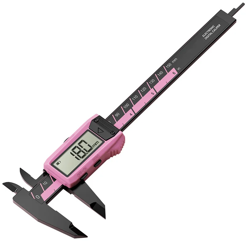 150mm 6 Inch Plastic Vernier Caliper with 0.1mm Resolution Sliding Measuring Tool for Accurate Metric Readings