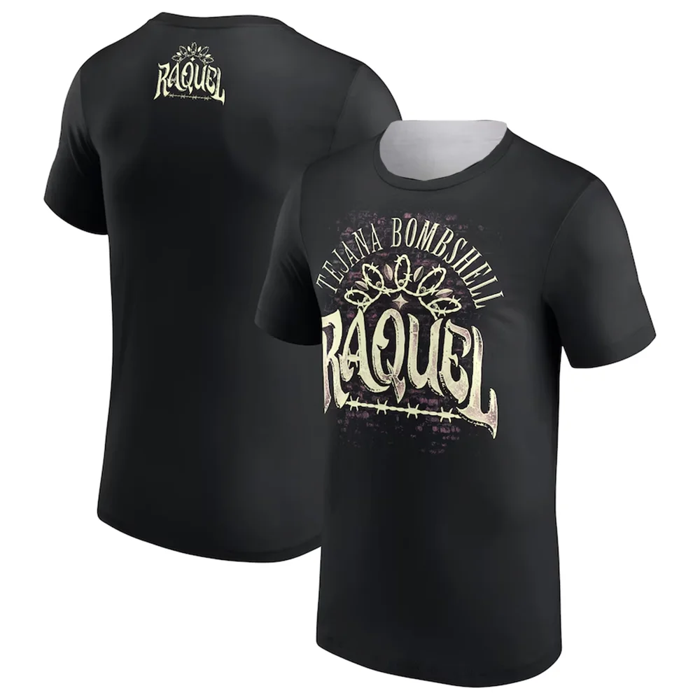 

“2025 TEJANA BOMBSHELL RAQUEL Bold Tee! Black Base + Embossed Spanish Script— × for Unisex Fiery Swag!”