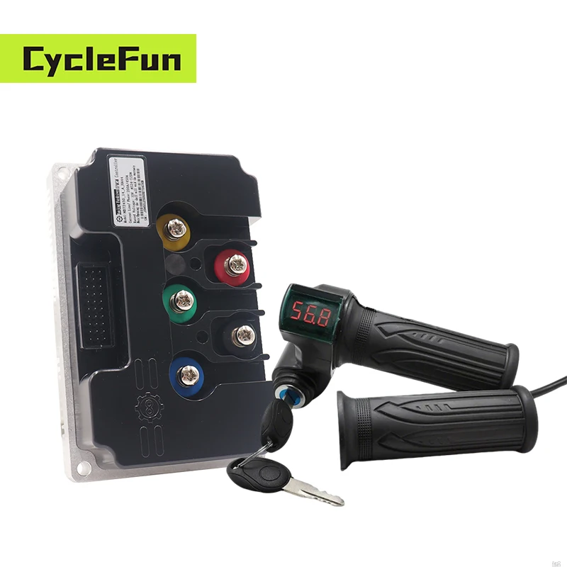 

FarDriver ND72680 DC 350A Фазовый синусоидальный контроллер 680A с Bluetooth и поворотным дросселем с ключом Аксессуары для двигателя скутера