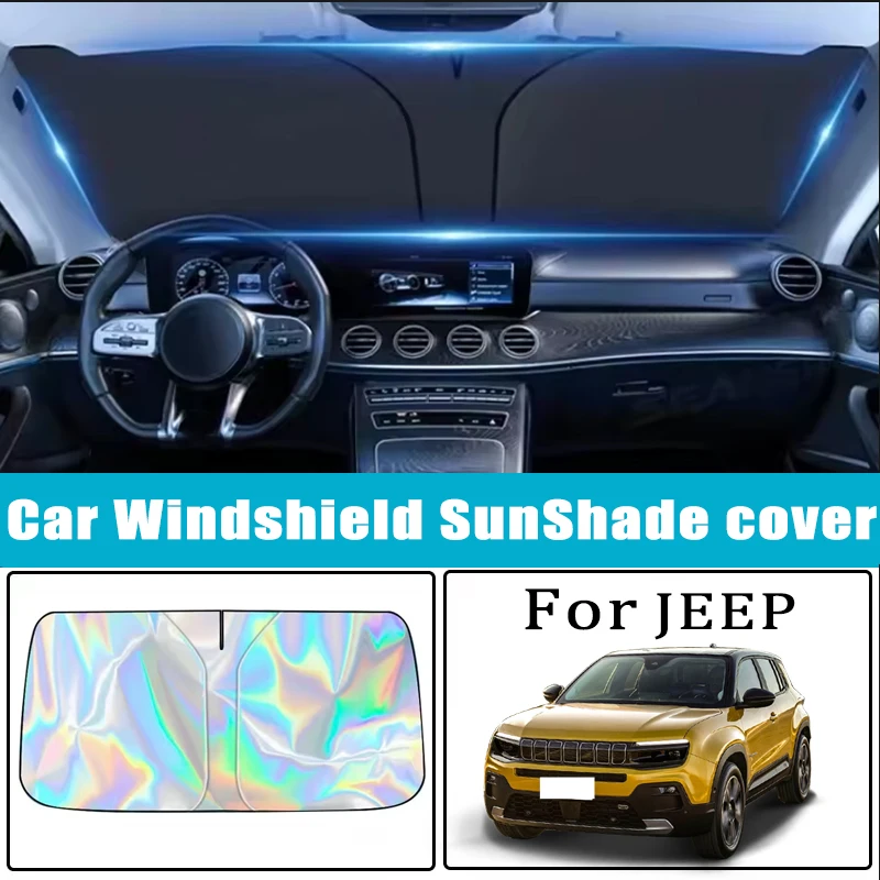 Car Windshield Sunshades Cover for JEEP Wrangler GrandCherokee Compass Renegade Cherokee Gladiator Sun Protection