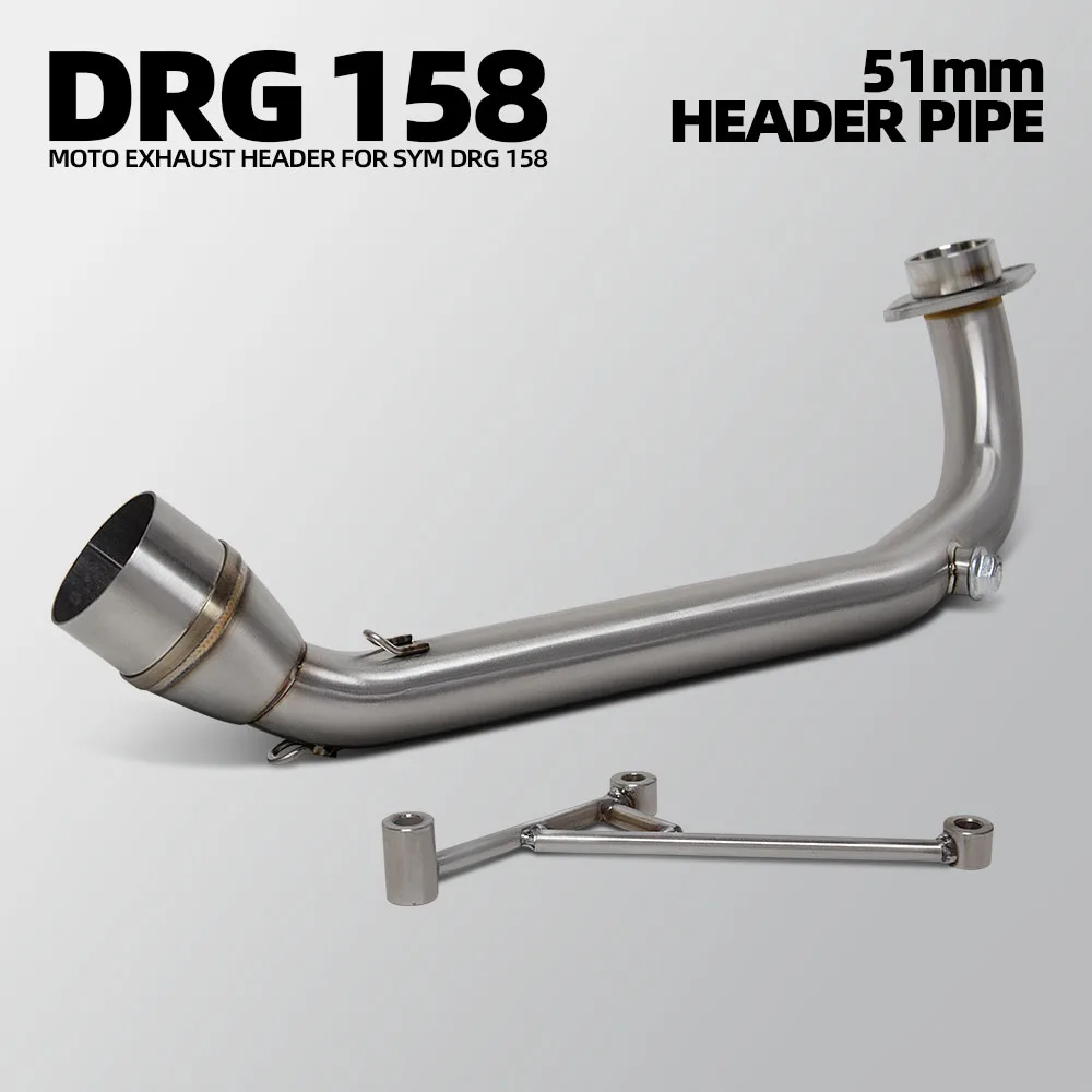 

For SYM DRG158 DRG 158 Hight Quality Motorcycle Exhaust Manifold 51MM Scooter Front Link Pipe
