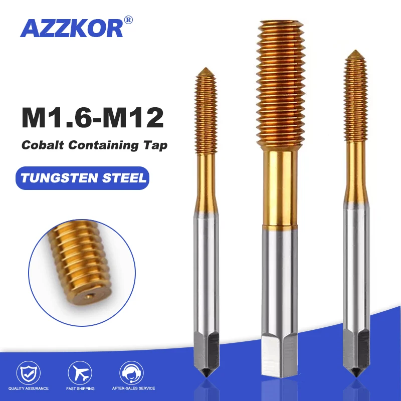 Grifos de máquina formadora sin fluidez, rosca fina métrica, extrusora de nitruro de titanio, revestimiento M35 para acero inoxidable por extrusión