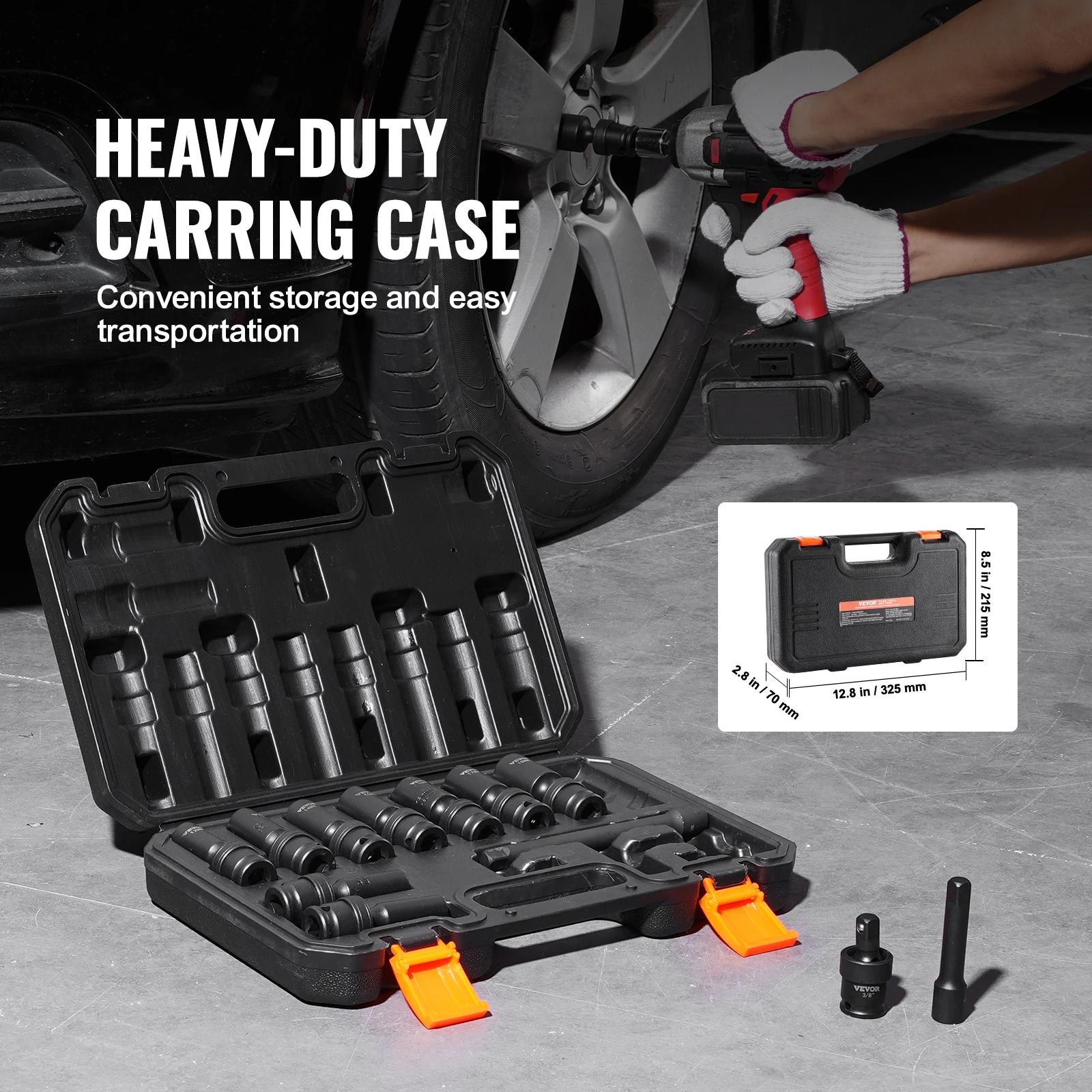 SucceBuy 360 Degree Swivel Impact Socket Set 3/8\