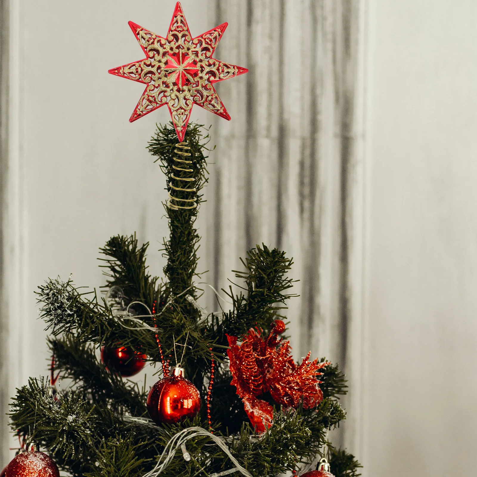 

1pc Creative Top Star Xmas Topper Christmas Tree Ornament Party Wedding Festival Home Decoration Star Decor Xmas Tree Adornment
