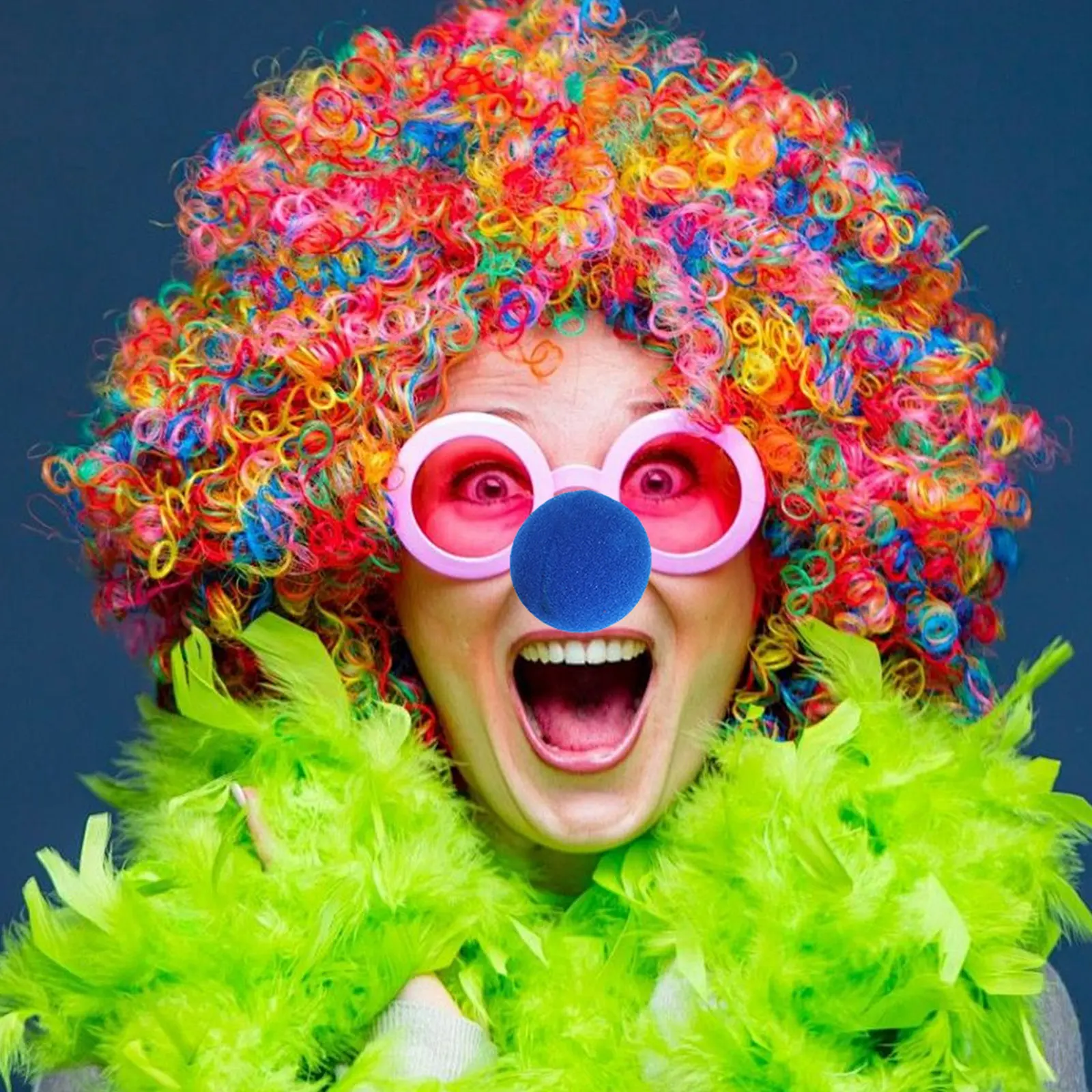 

30 шт. синих губчатых носов клоуна, оптовая упаковка, для Хэллоуина, карнавала, косплея, цирковых костюмов, аксессуары, 50 мм