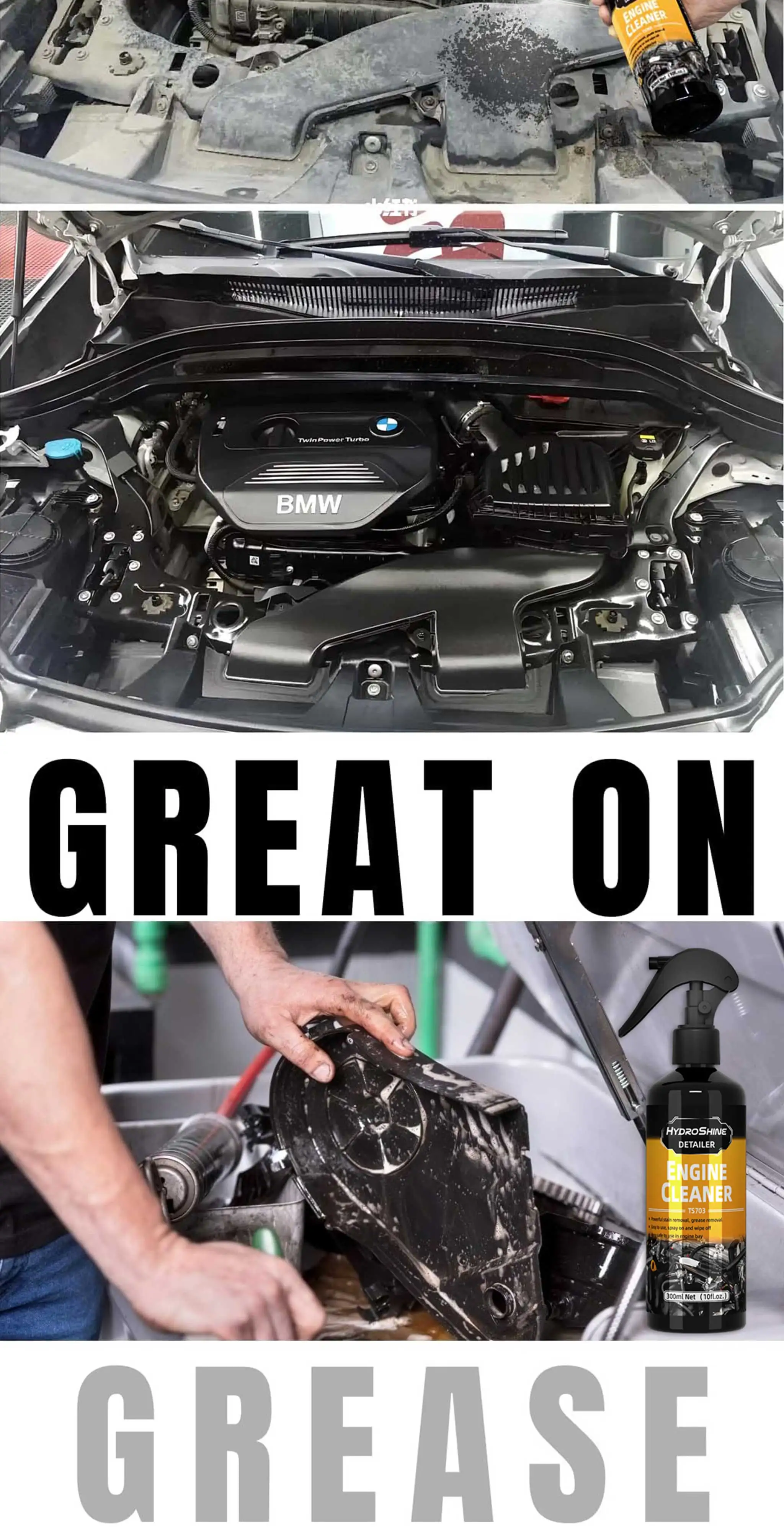 Hydroshine Motorraum-Reiniger Kraftvolle Dekontamination für Auto-Motorraum-Reinigungswerkzeug Schweröl- und Staubreinigungsspray – Detail 11