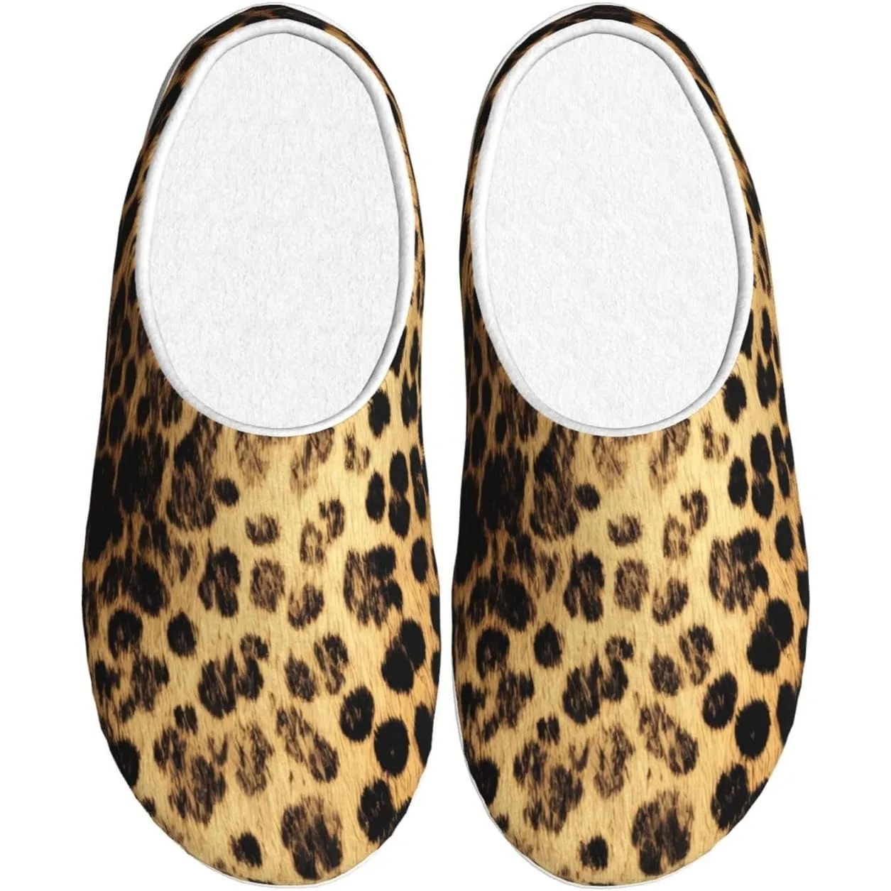 

Black Leopard Print Women’s Cozy Slippers Soft Cotton Indoor & Outdoor House Slippers With Anti-Slip Sole