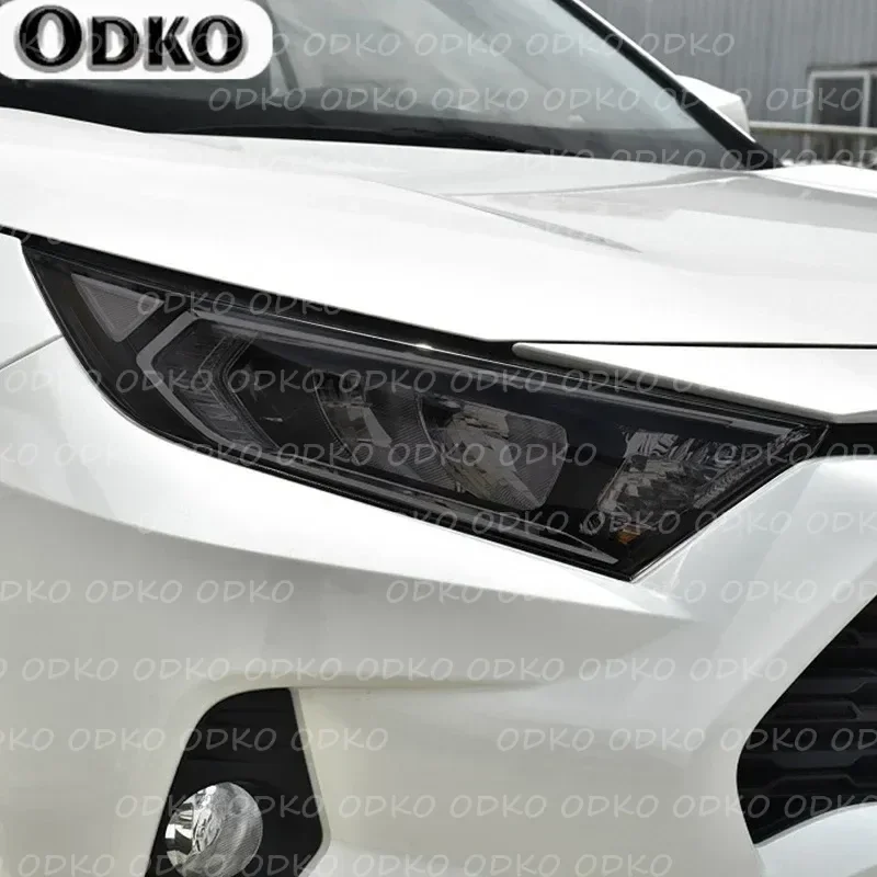 2 قطعة لتويوتا RAV4 2019 2020 XA50 سيارة العلوي تينت الأسود طبقة رقيقة واقية حماية شفافة ملصق من البولي يوريثان الملحقات #3