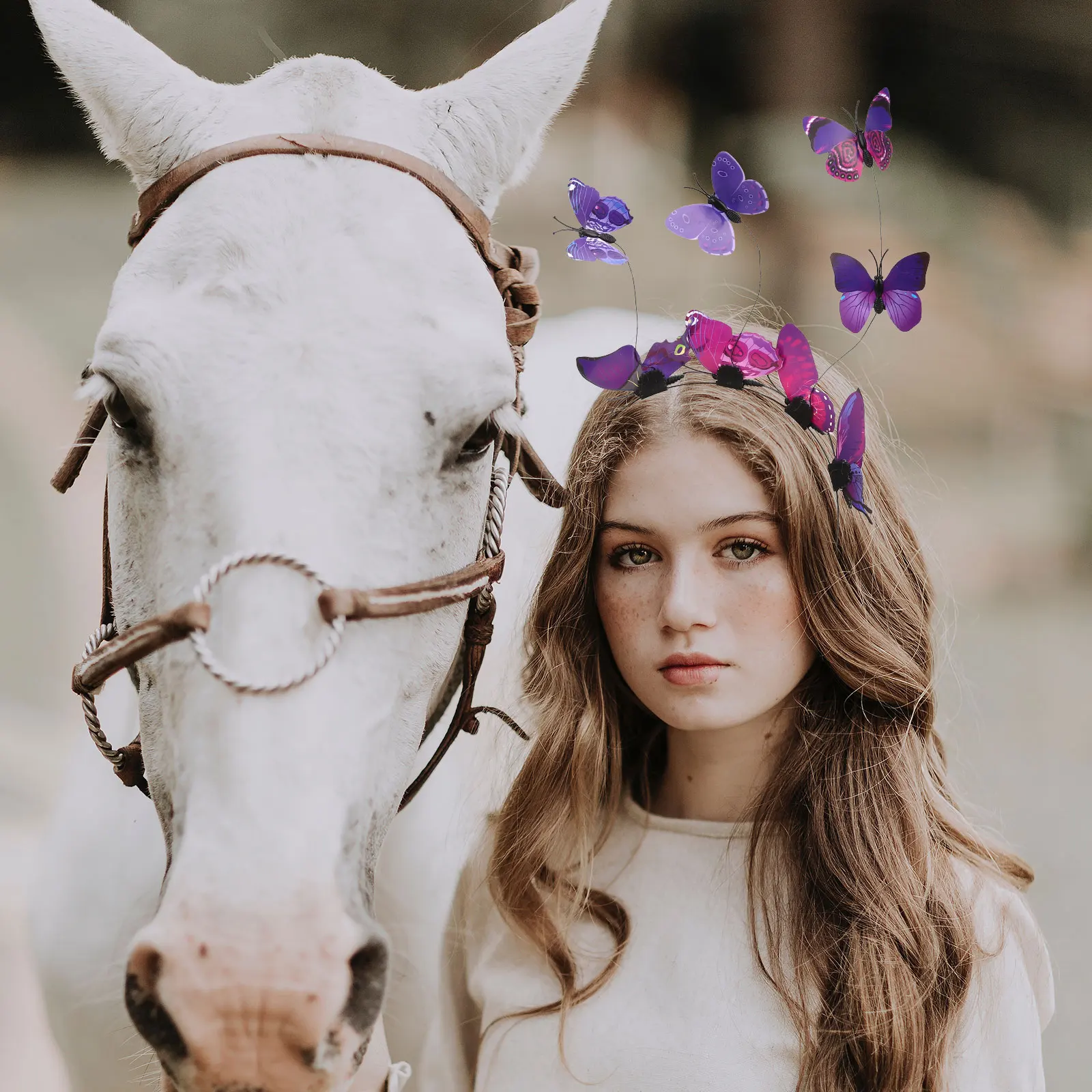 

Butterfly Headband Gentle Women Headbands Decorate Hair Hoop Headpiece for Iron Headdress Birthday