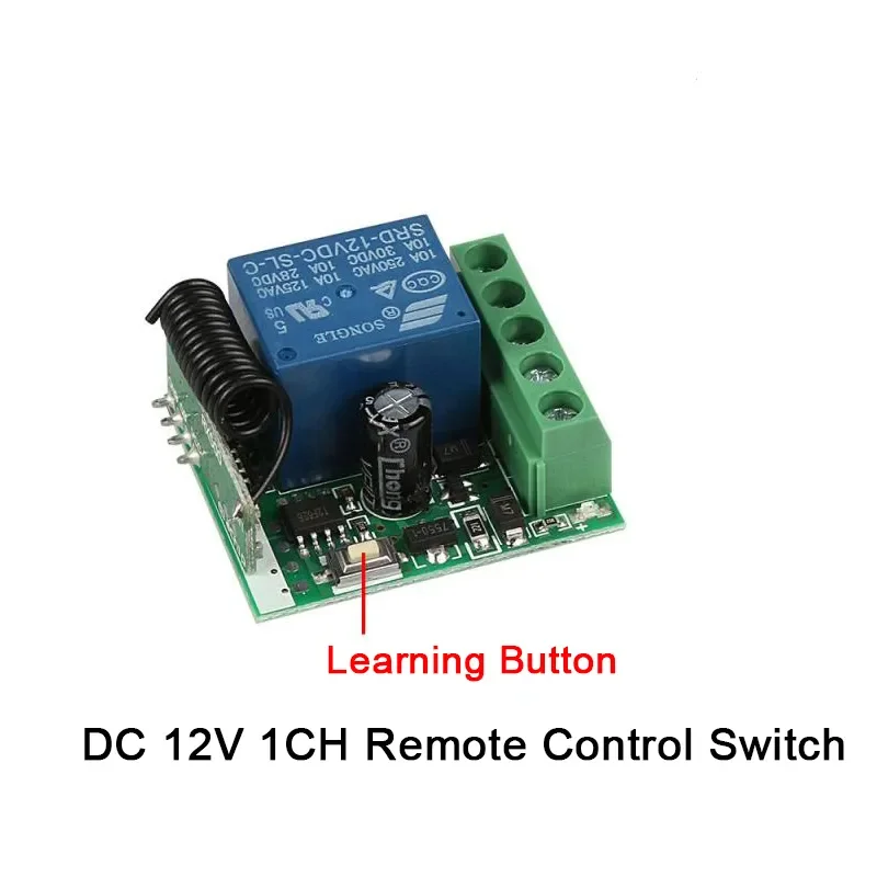 Imagem -05 - Controle Remoto Interruptor sem Fio Relé Receptor Transmissor para Porta Bloqueio Eletromagnético dc 12v 1ch rf 10a 433mhz