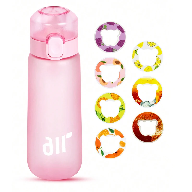 Bouteille d'eau à saveur d'air avec paille, 650ml, 1 pièce, dosettes à saveur aléatoire, étanche et Portable, eau de sport pour tasse d'extérieur