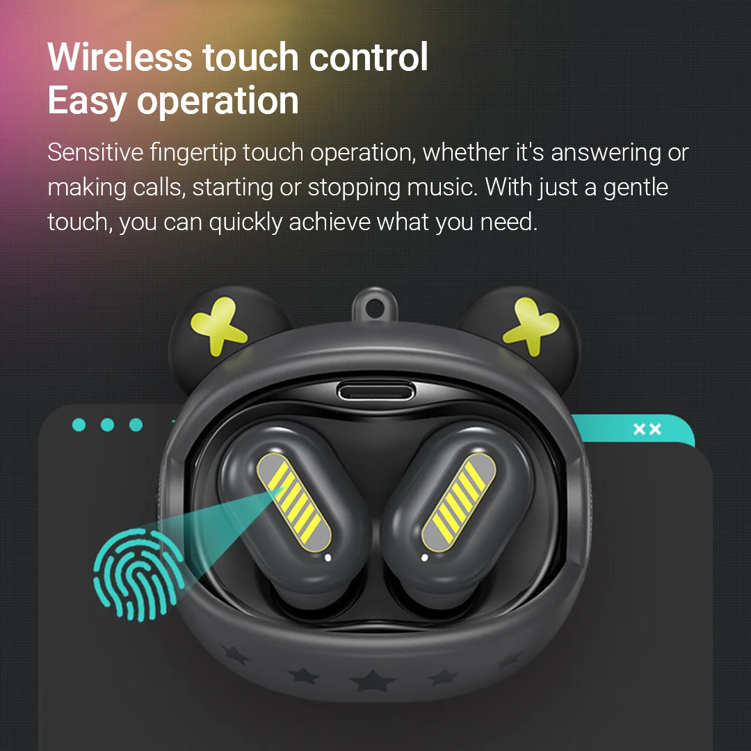 سماعات أذن لاسلكية متوافقة مع بلوتوث ، سماعات أذن ، سماعات رأس للألعاب مع ميكروفون ، صوت صادم Hifi ، V5.3 ، T20 #6
