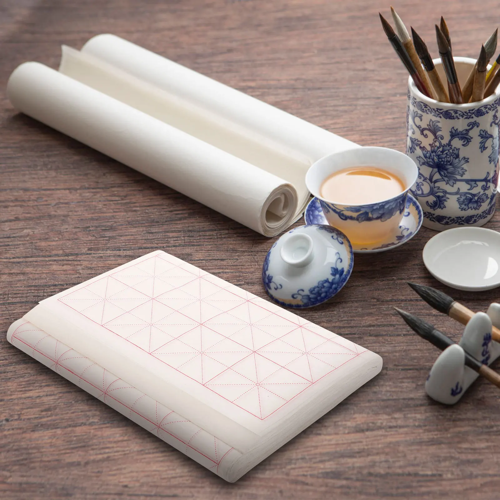 100pcs Rice For Calligraphy Practice Thickened Xuan Smooth Writing Surface Chinese Art Paper Sheet Multipurpose Calligraphy