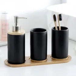 Bathroom Accessories Set Fashion Soap Dispenser Toothbrush Holder Tumbler Bathroom Household Product 4 Pieces