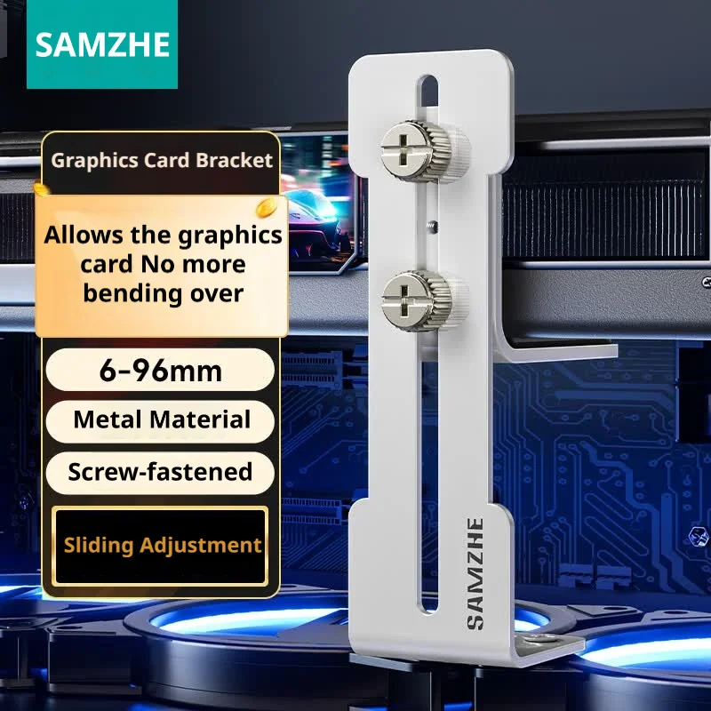 Support de carte graphique en acier inoxydable SAMZHE pour ventilateur de châssis, évite le desserrage de la GPU, compatible RTX 4090 4080