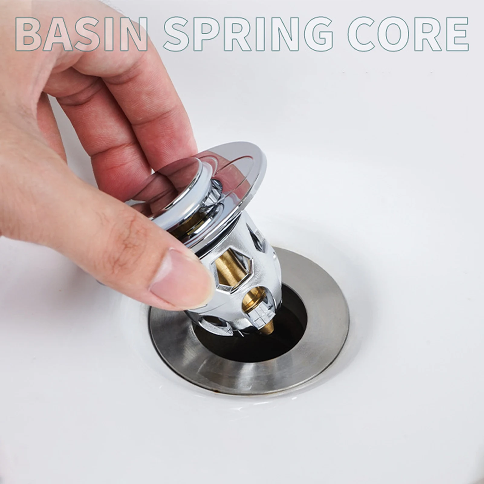 1 Pack Pop Up Drain Core Metal Plated for Bathroom Sink Basin Replacement Stopper Insert 30-40mm Wash Basin Accessories