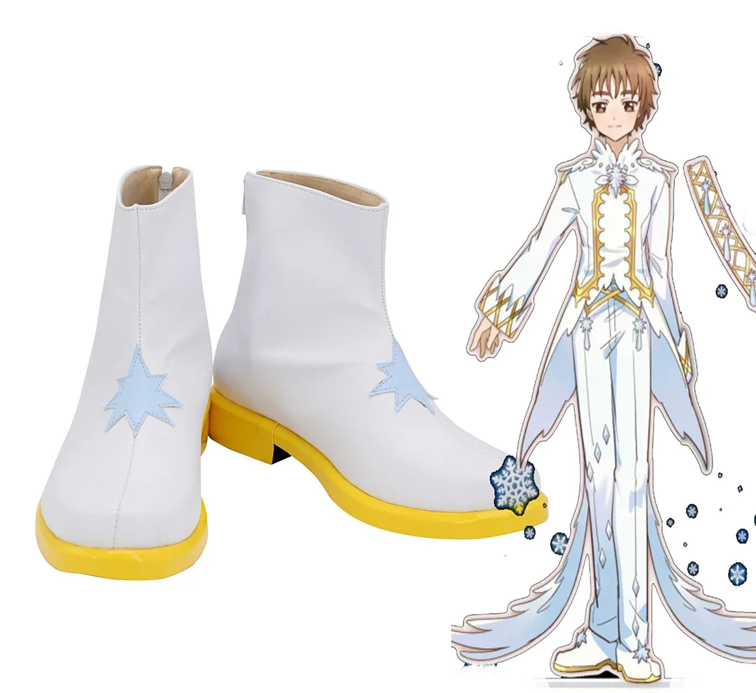 Cards Captor Syaoran Li White Boots, zapatos personalizados para Cosplay, Halloween, Carnaval, accesorios para disfraces