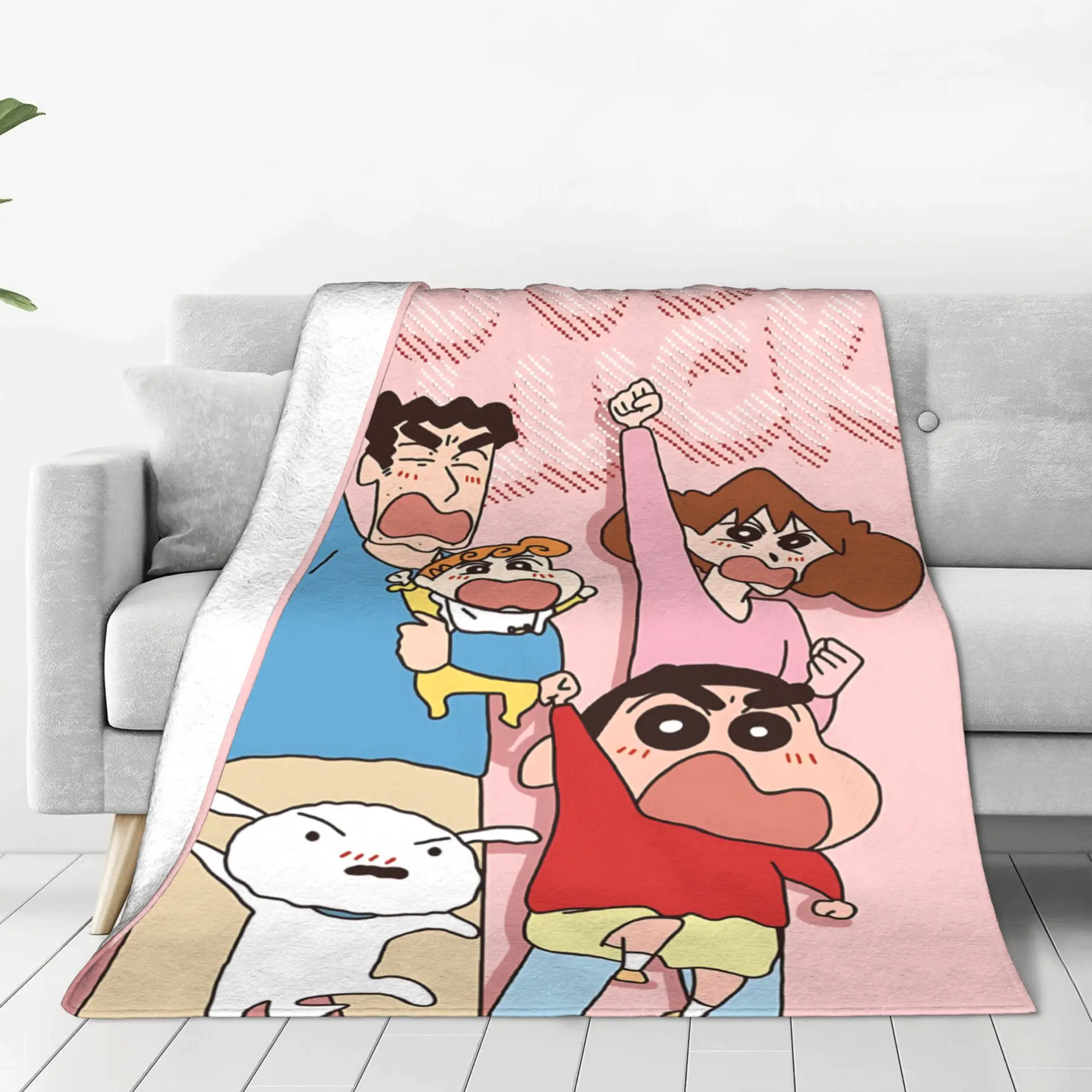 1PC home Cutecore Room Decor Crayon S Shin chan Blanket Throw Blanket  Novelty Warm Blanket All Season