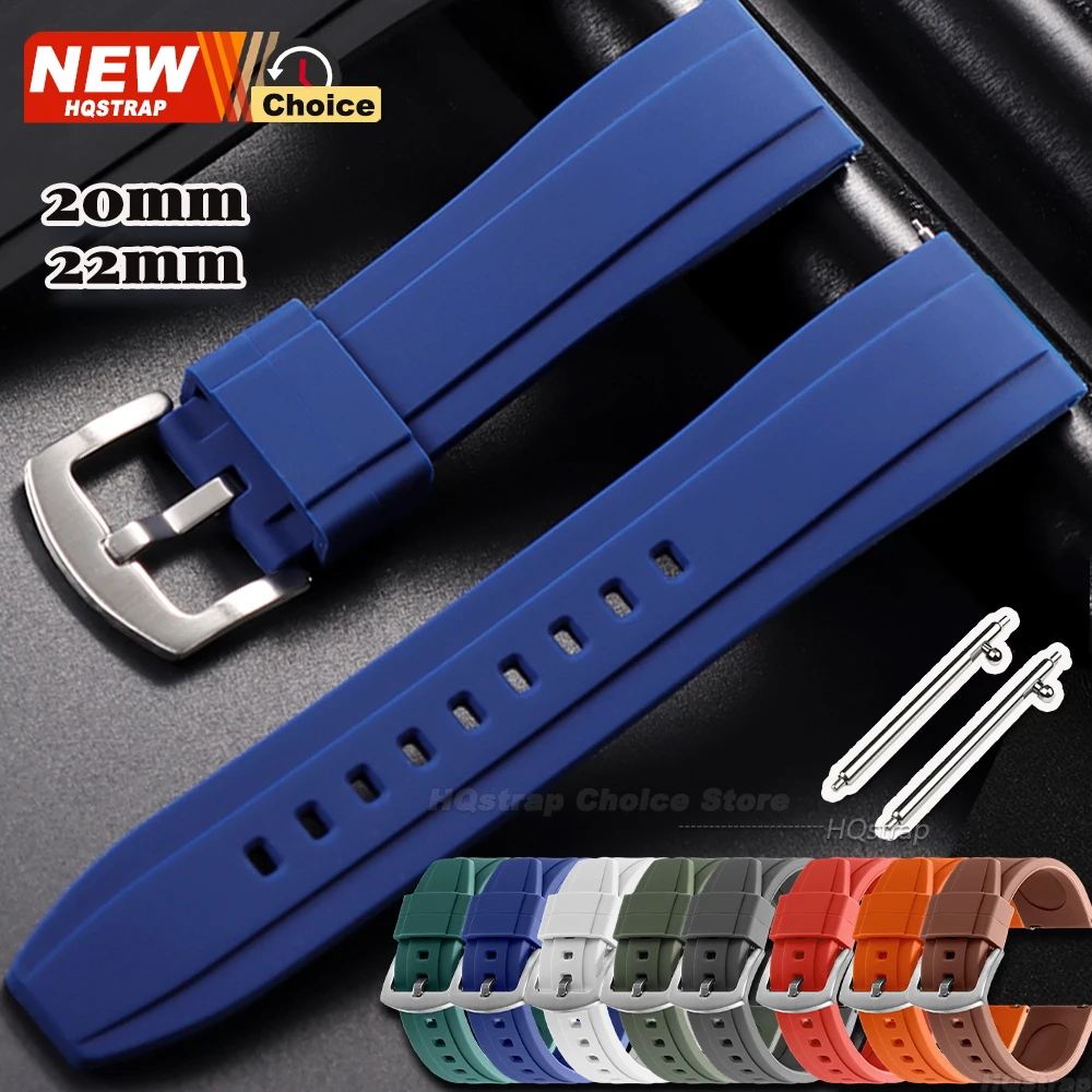 Bracelet de montre en silicone sport 20 mm 22 mm, bracelet universel pour montre intelligente, bracelet pour Seiko, bracelet en caoutchouc pour Rolex, ceinture étanche