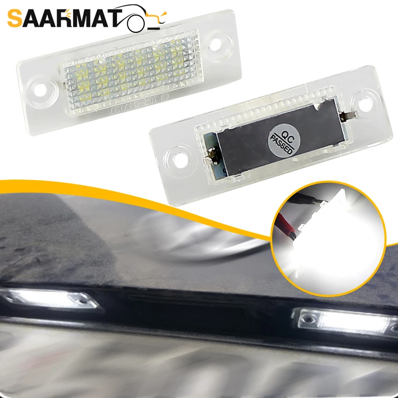 

2pcs LED Number License Plate Lights Lamp For VW Golf Passat B5.5 B6 Caddy MK3 Transporter T5 Touran Jetta For Skoda Superb 12V