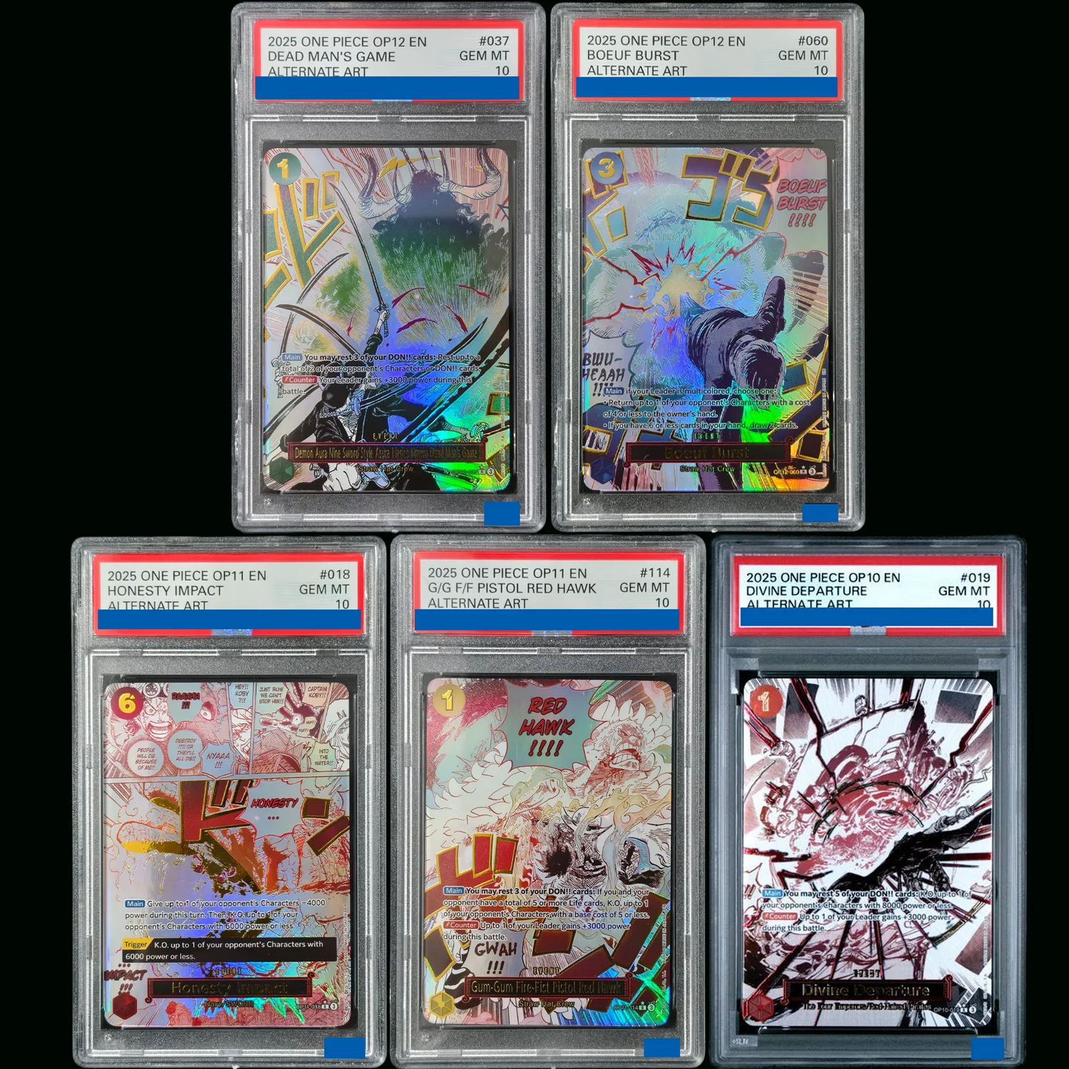 Diy 5 style 2025 One Piece OP11 EN Alternate Art #018 Honesty Impact Divine Departure GEM MINT Grade 10 Collection Card
