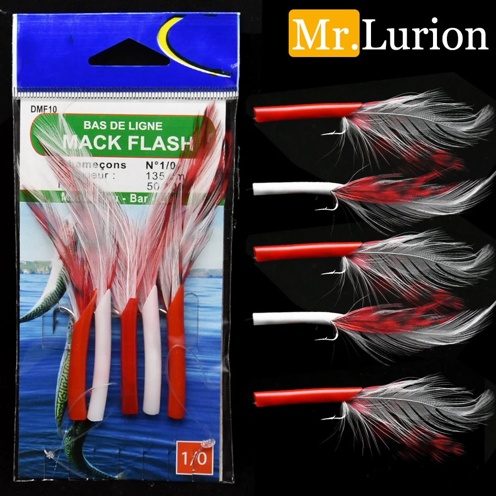 Mr.Lurion 20 Packungen Mack Flash Angelhaken, Sabiki Rigging Meeresangel-Zubehör für Großmakrelen-Schleppangeln – Detail 2