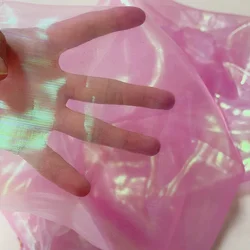 3meters Fluorescent Mesh Fabrics Colorful Shiny Gauze Fabric Stage Wedding Decor Voile Transparent Holographic Fabrics