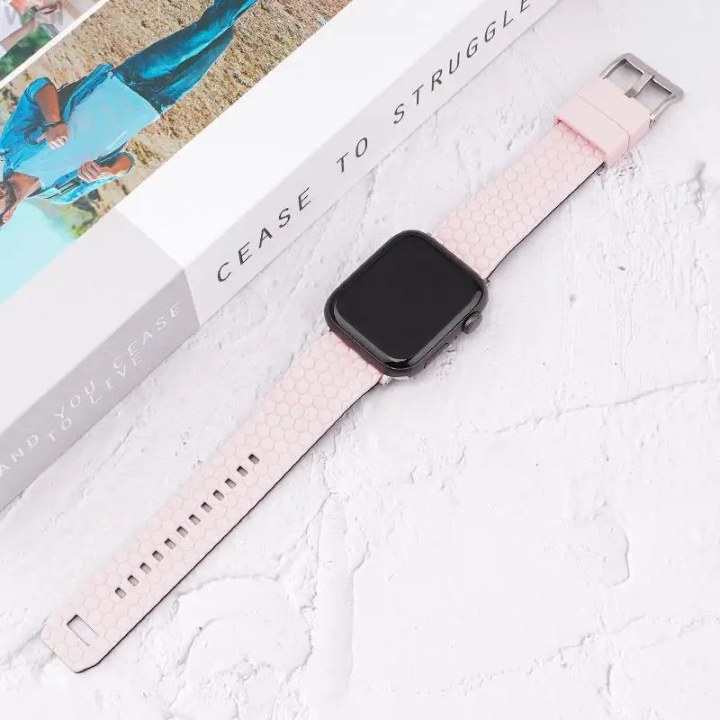 Ремешок силиконовый для Apple Watch, браслет для смарт-часов iWatch Series 3 4 5 6 7 se, 45 мм 41 мм 44 мм 40 мм 38 мм 42 мм