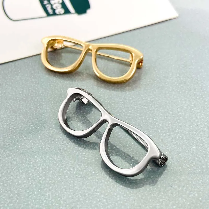 Fashion Brooch Set Mini Glasses Brooches for Women Metal Anti-glare Lapel Pin Fixed Clothes Pins Sweater Coat Clothing Accessori