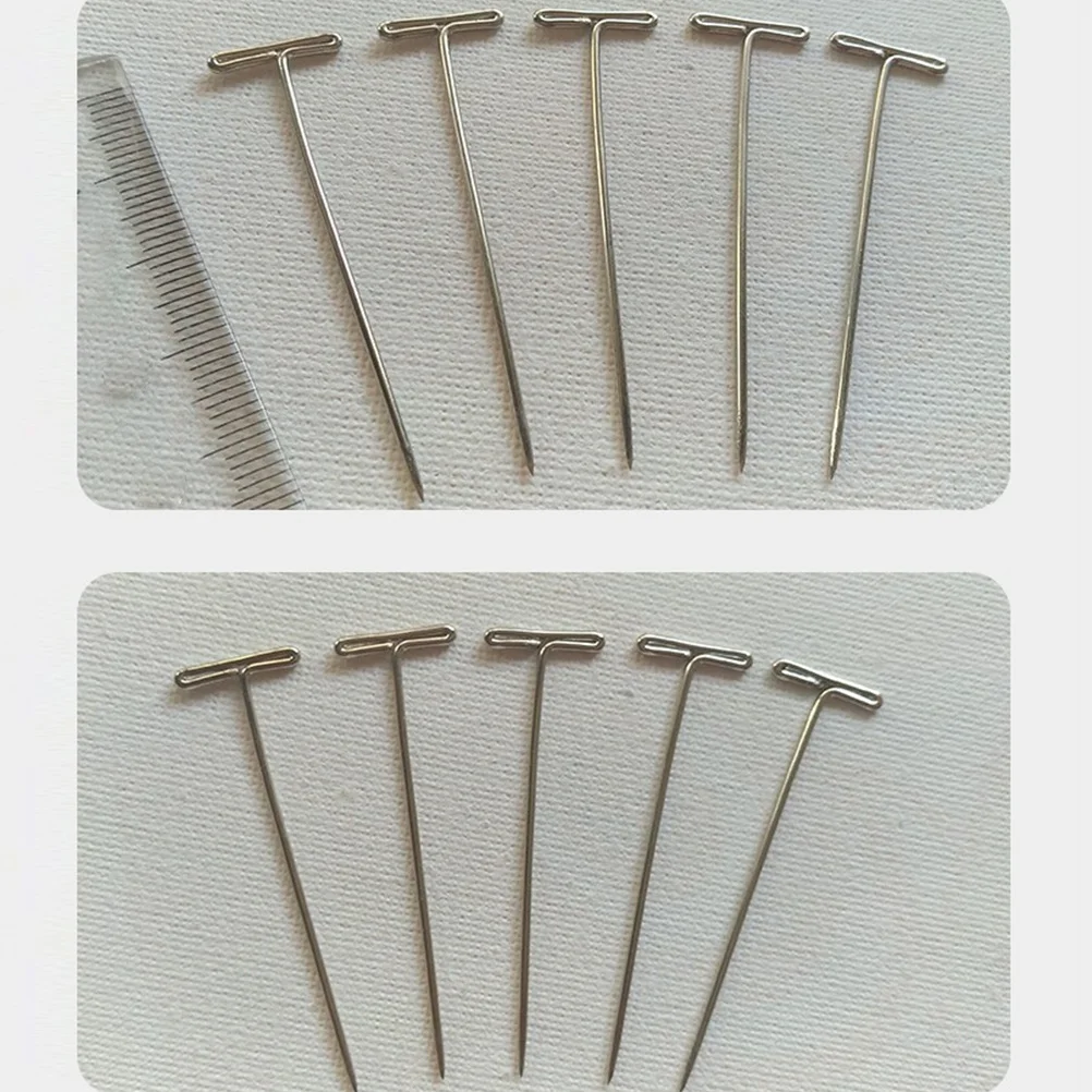 100 قطعة النيكل مطلي الصلب T-دبابيس 53 مللي متر الفضة T بار رئيس لصنع الحياكة حجب الحرف أدوات خياطة T دبابيس
