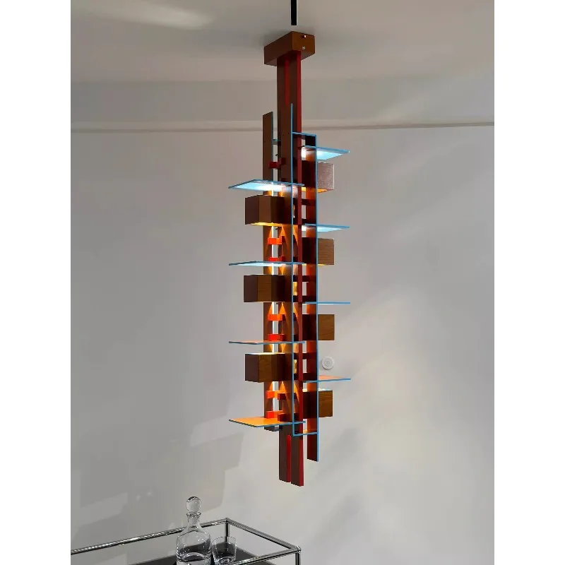High Mountain Flowing Water Style Japanese Solid Wood Mid-century Design Villa Restaurant  Model Room Decorative Lighting