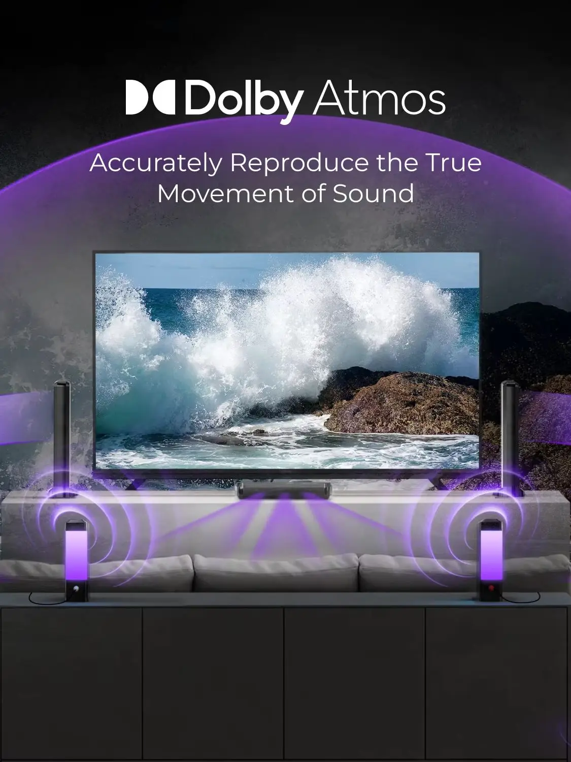 ULTIMEA 9.1-Kanal Dolby Atmos Abnehmbare Soundbar mit RGB-Beleuchtung, App-Steuerung, Heimkino-Surround-Sound-System für TV