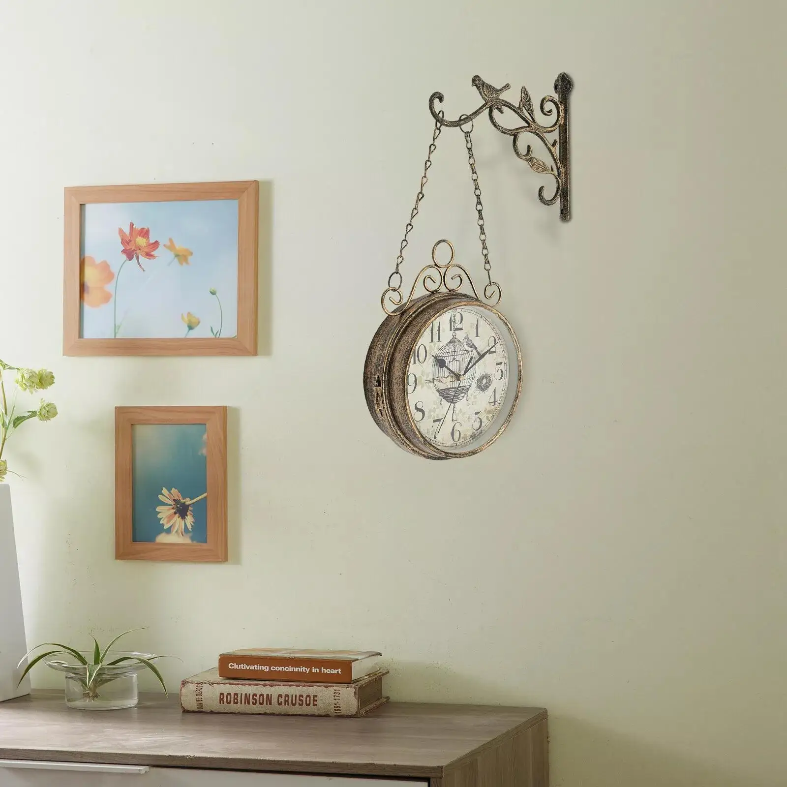 

Double-sided Wall Clock, Wall Clock Decoration, Vintage Wall Clock Indoor Use