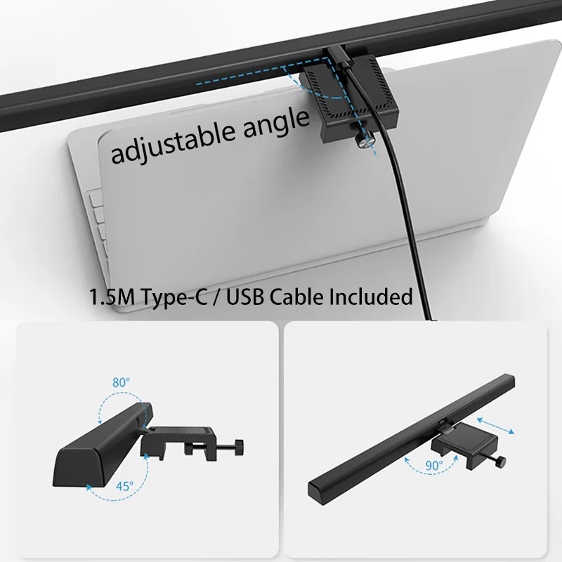 Dimming Screen Hanging Light RGB Background Atmosphere Eye-Care Desk Lamp Computer Curved Monitor Gaming USB Stepless Illuminant