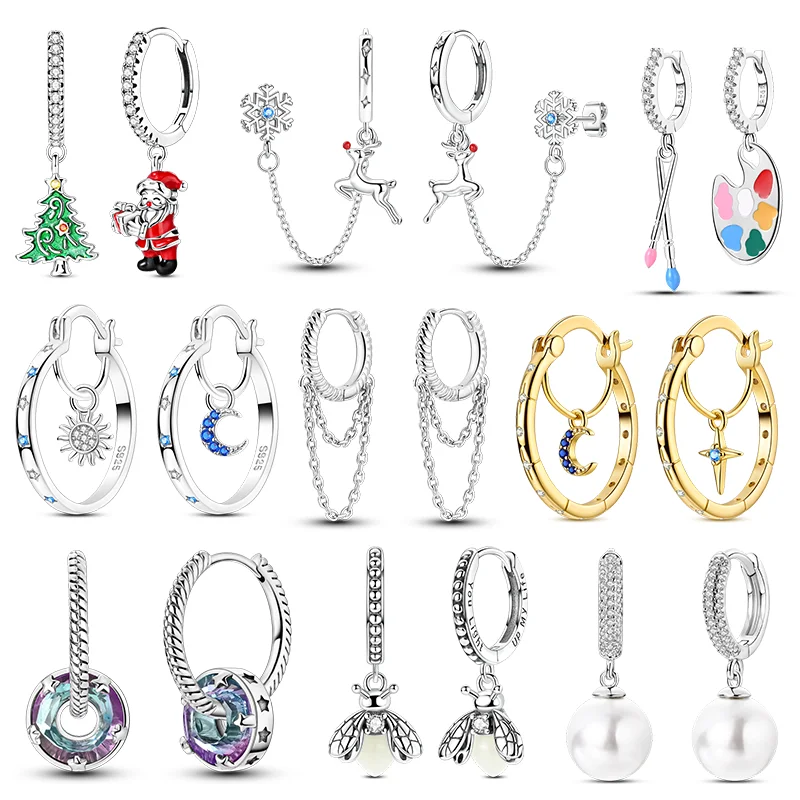 

Искрящие золотые серьги с солнцем, луной и звездами, серебряные жемчужные серьги-капли со светлячком и лосем для женщин и девочек, вечерние ювелирные изделия на день рождения, юбилей, подарки