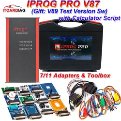 NEW Iprog Pro Full V89 with 7/11 Adapters Support Eeprom IMMO/KM/Radio/Airbag Reset Dashboard IPROG+ V87 ECU Key Programmer Tool