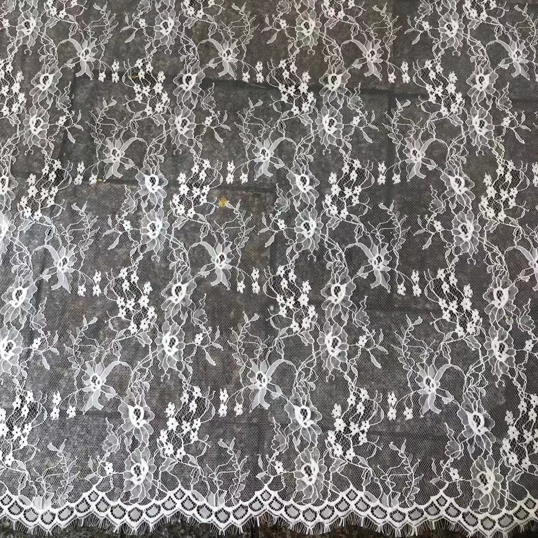 3meter price bridal chantilly lace fabric Off white lingerie lace Two lashes lace fabric material in stock 2025 Designs new