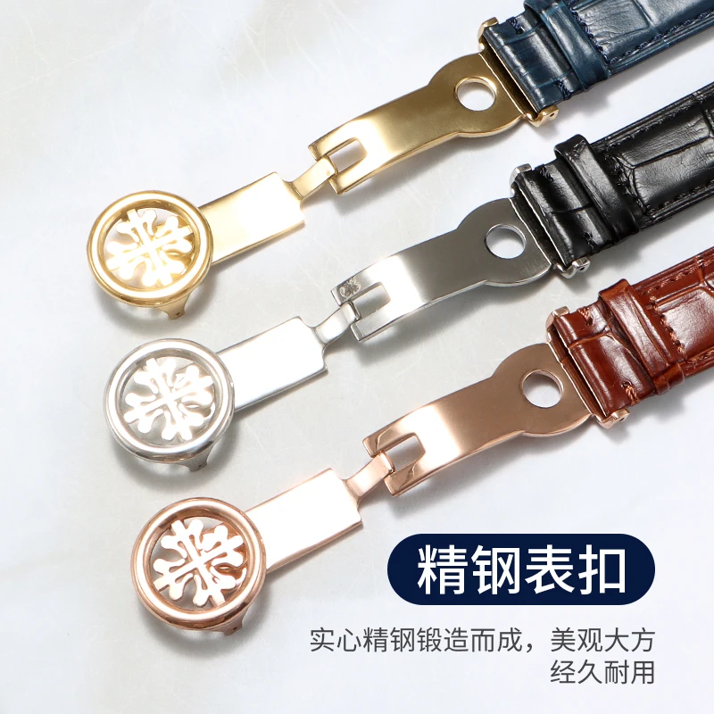 ساعة يد ميكانيكية أصلية من Patek Philippe مصنوعة يدويًا من الجلد الطبيعي وحزام بديل لسلسلة تعقيم الرجال