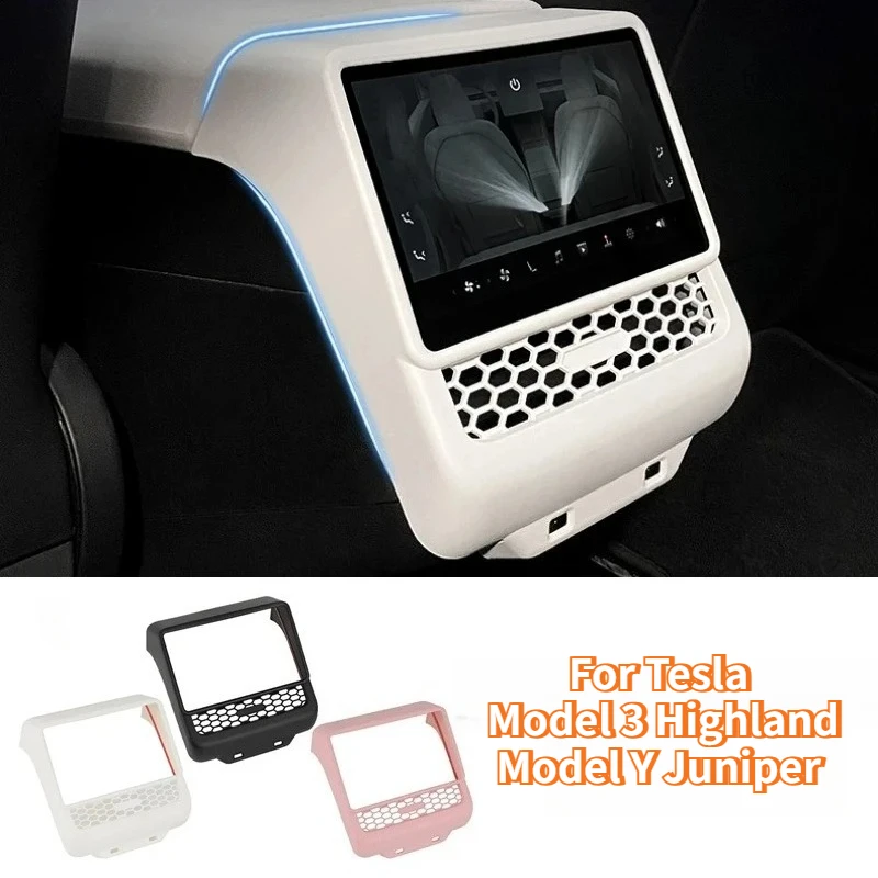 

Back Air Vent Trim Protective Cover for Tesla Model 3 Highland Model Y Juniper 2025 Rear Anti Kick Cover Rear Air Outlet Frame