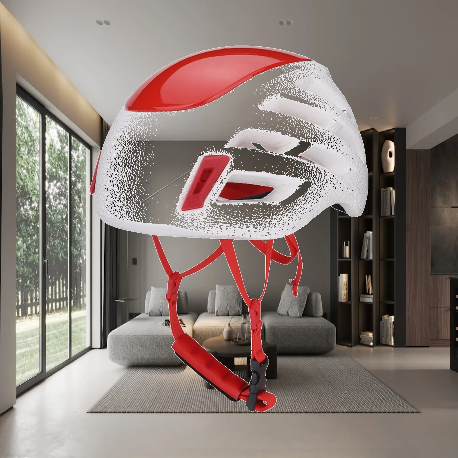 Lightweight Mountaineering Helmet for Caving and Rescue with Impact Resistant Outer Shell and Buckle